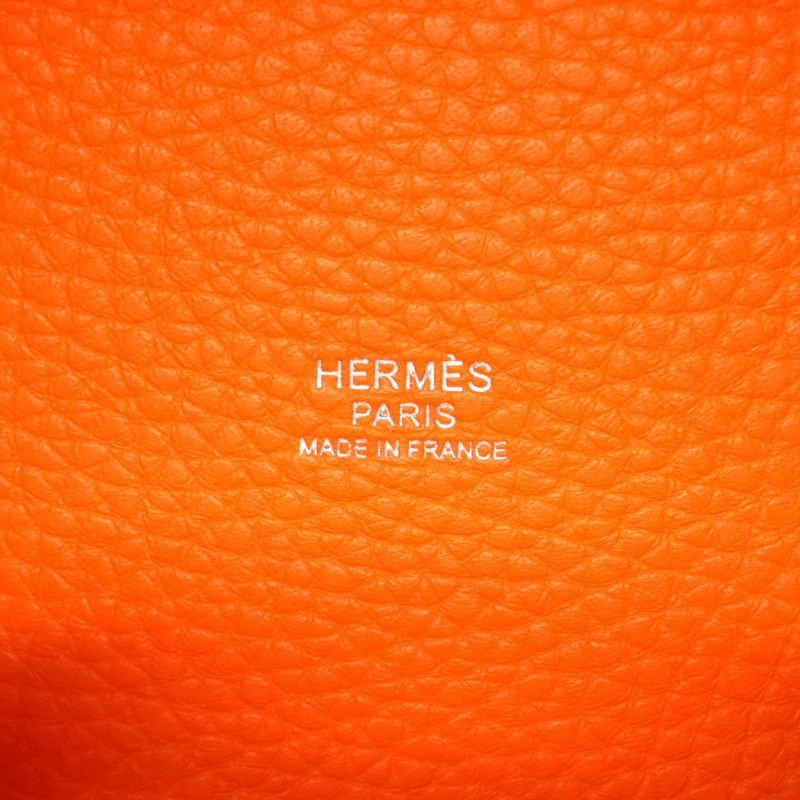 愛馬仕 Hermès Picotin Lock MM 手提包，採用 Taurillon Clemence 皮革，並飾有橙色 Minian W 印章，女士款-4
