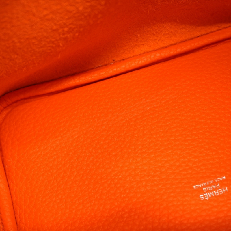 愛馬仕 Hermès Picotin Lock MM 手提包，採用 Taurillon Clemence 皮革，並飾有橙色 Minian W 印章，女士款-8