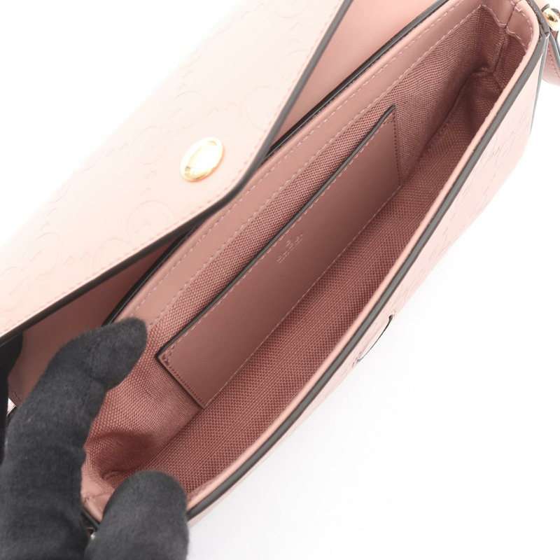 GUCCI GG 超迷你斜背包 772794 粉紅皮革 二手 女士-2