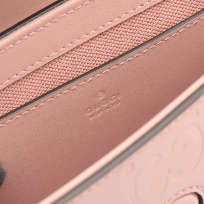 GUCCI GG 超迷你斜背包 772794 粉紅皮革 二手 女士-3