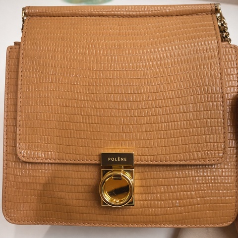 Polène Numéro Sept Mini 蜥蜴紋 真皮小包 金扣 手提/斜背包