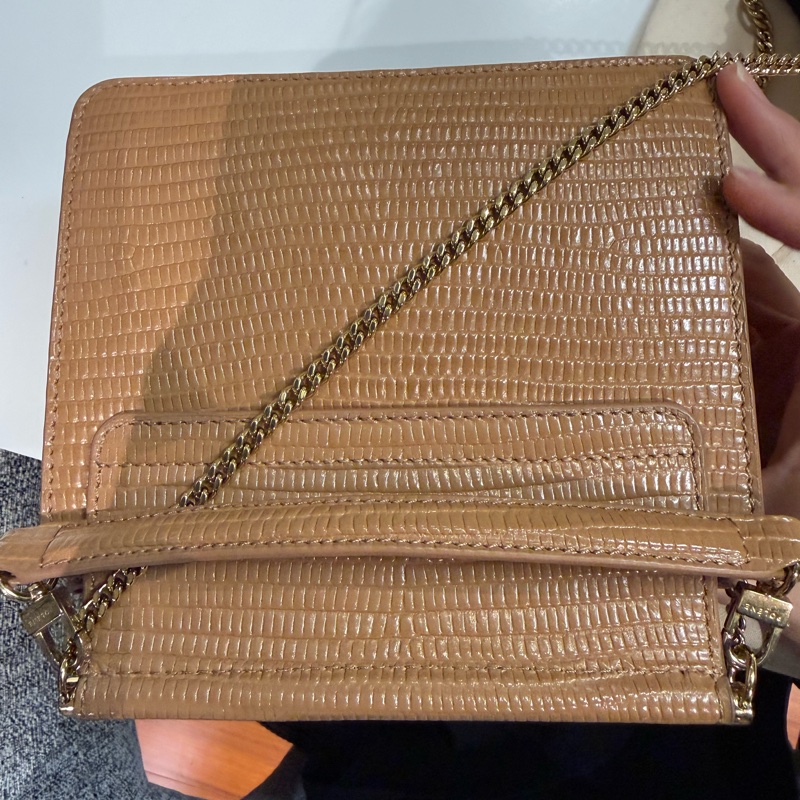 Polène Numéro Sept Mini 蜥蜴紋 真皮小包 金扣 手提/斜背包-1