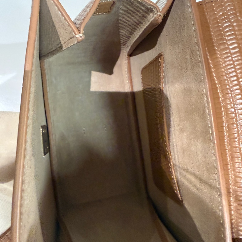 Polène Numéro Sept Mini 蜥蜴紋 真皮小包 金扣 手提/斜背包-5