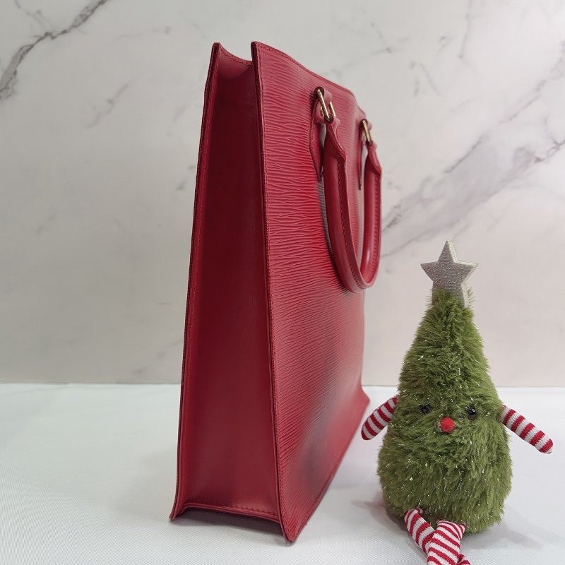 LV 紅色EPI Sac Plat PM手提包-3