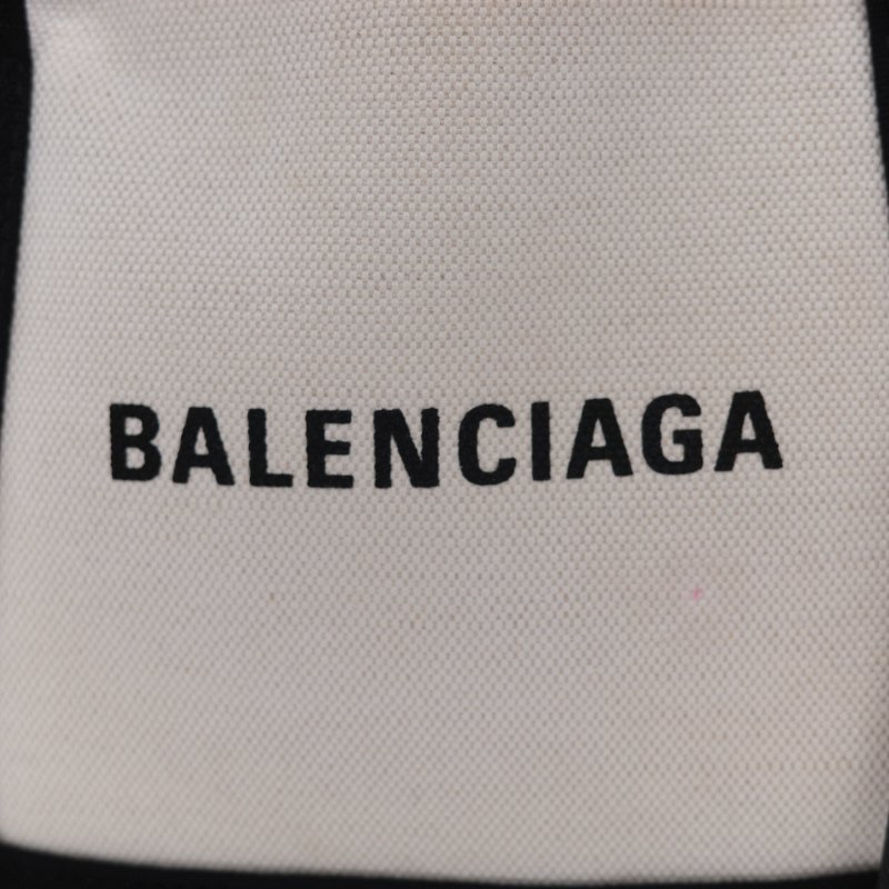 Balenciaga 黑色帆布拼米白帆布 手提包 肩背包-9