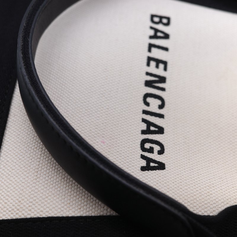 Balenciaga 黑色帆布拼米白帆布 手提包 肩背包-13