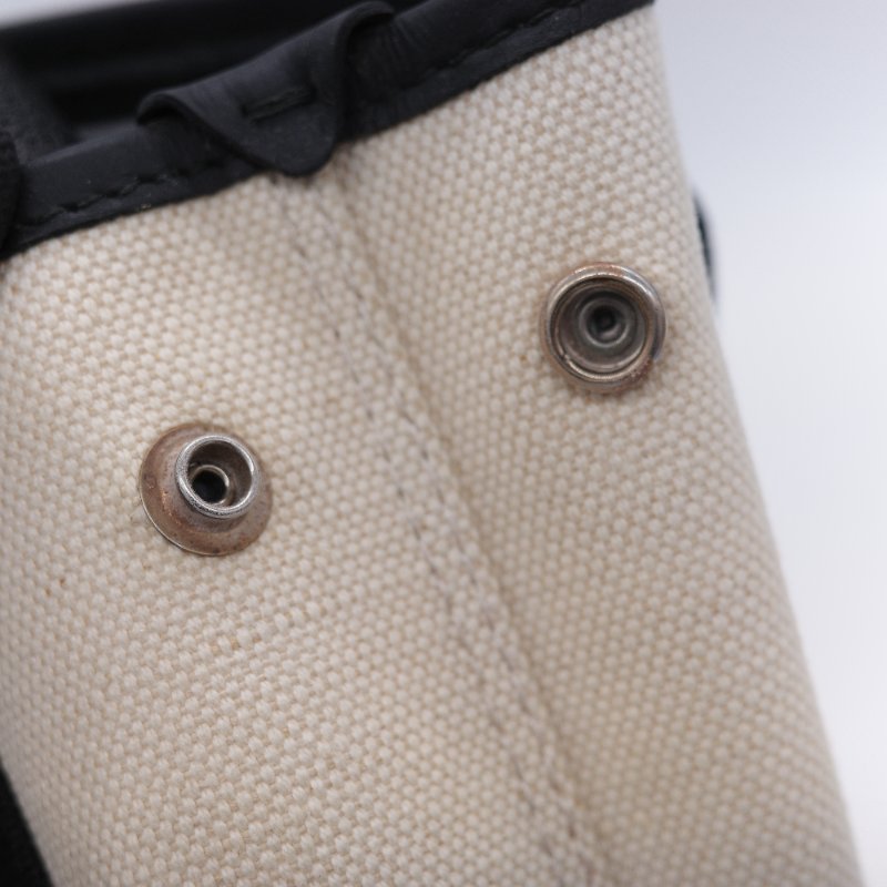 Balenciaga 黑色帆布拼米白帆布 手提包 肩背包-15