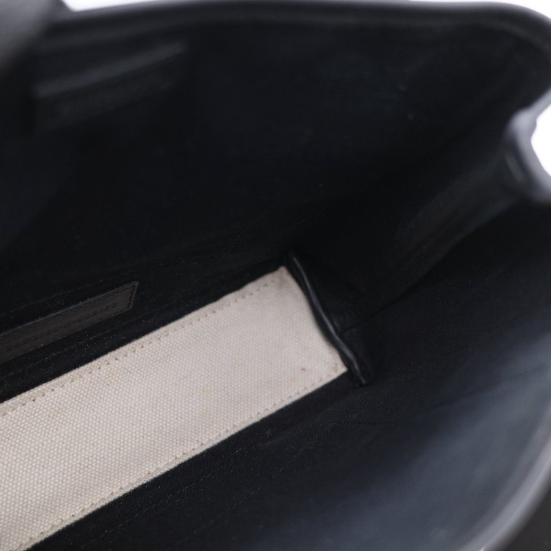 Balenciaga 黑色帆布拼米白帆布 手提包 肩背包-17