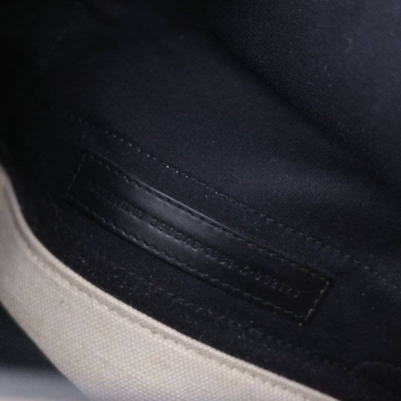 Balenciaga 黑色帆布拼米白帆布 手提包 肩背包-21