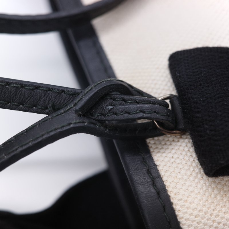 Balenciaga 黑色帆布拼米白帆布 手提包 肩背包-24