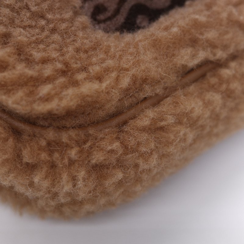 Max Mara 麥絲瑪拉 Teddy 經典駱駝色 駝毛 真絲混紡泰迪熊刷毛 M 字刺繡相機包-9