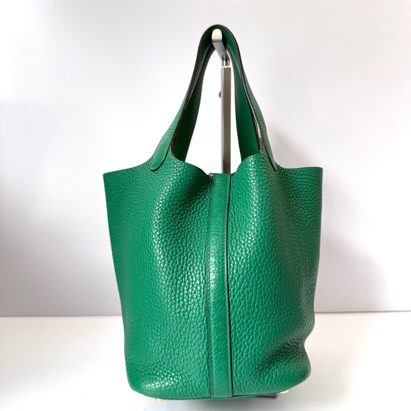 HERMES 愛馬仕 綠色PICOTIN LOCK 18 PM  菜籃子 A刻-1