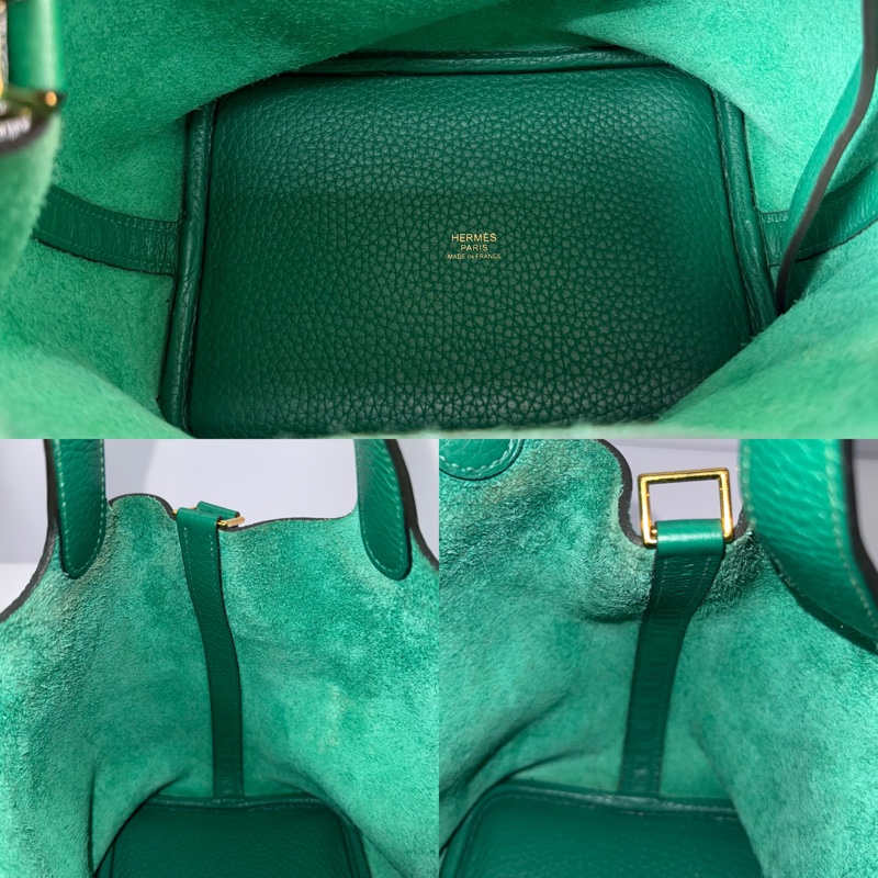 HERMES 愛馬仕 綠色PICOTIN LOCK 18 PM  菜籃子 A刻-6