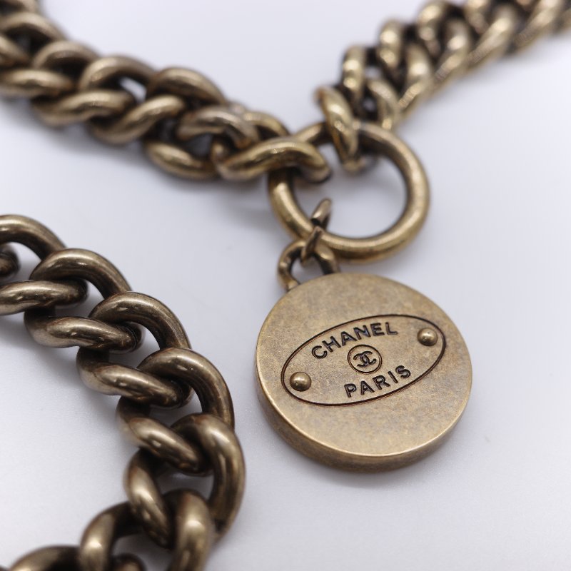 Chanel香奈兒 CC Logo 做舊五金 黃銅色 牛皮 鏈條 相機包-22