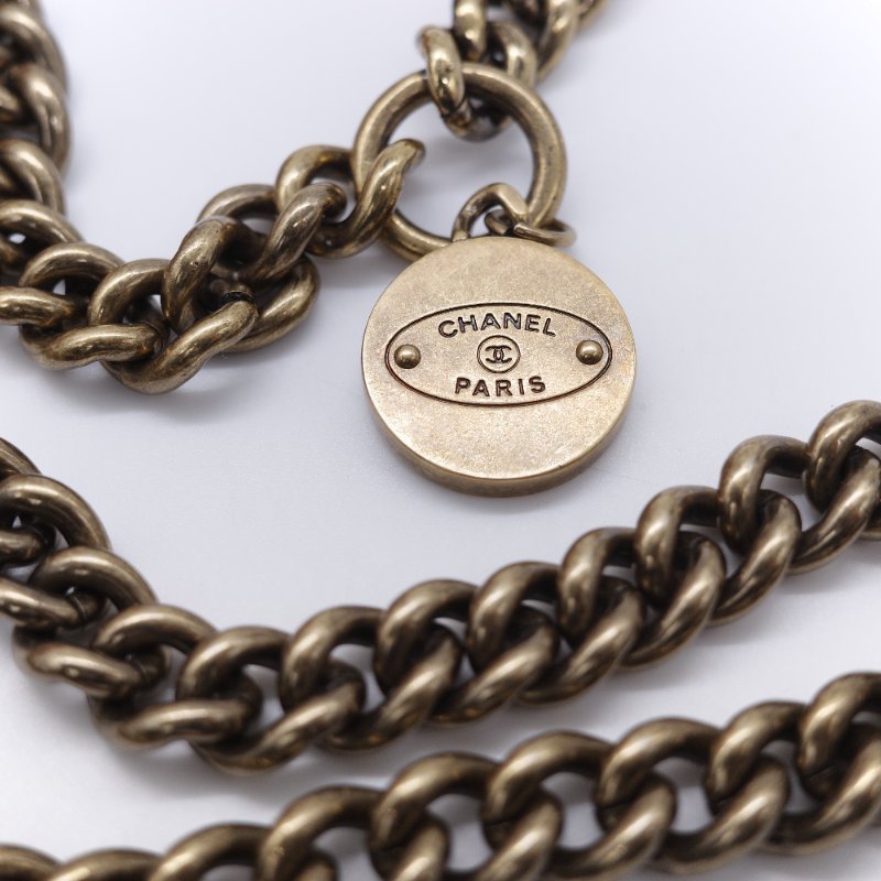 Chanel香奈兒 CC Logo 做舊五金 黃銅色 牛皮 鏈條 相機包-23