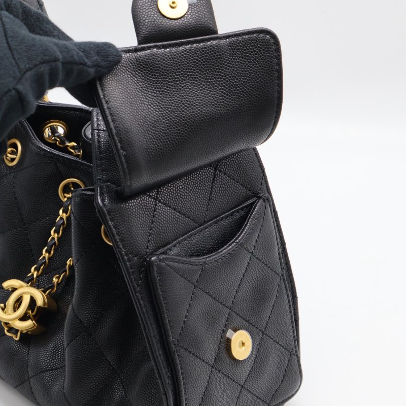CHANEL 25 Mini hobo bag - 黑金-11