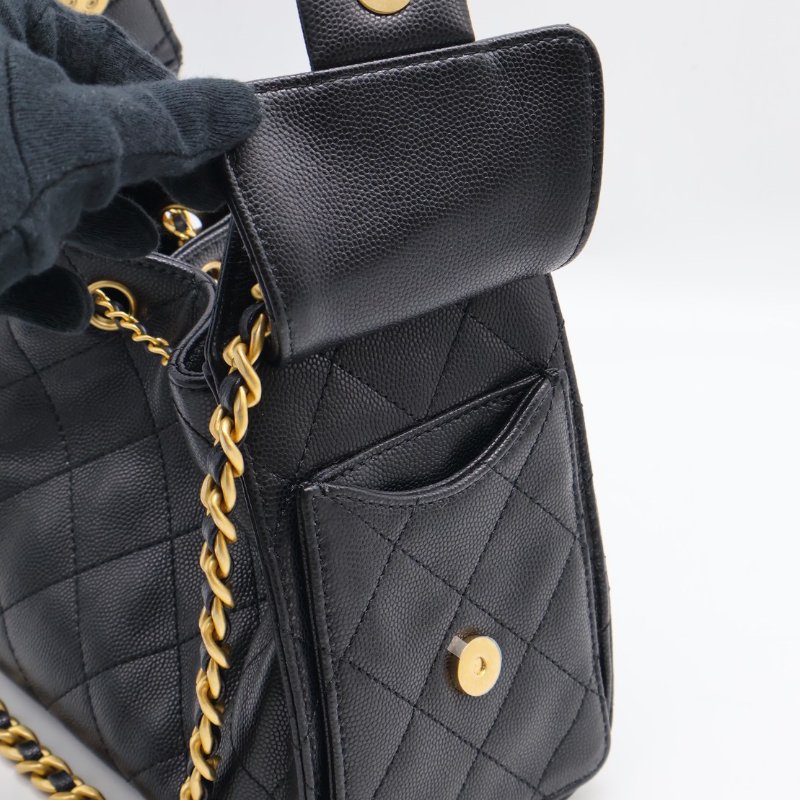 CHANEL 25 Mini hobo bag - 黑金-12