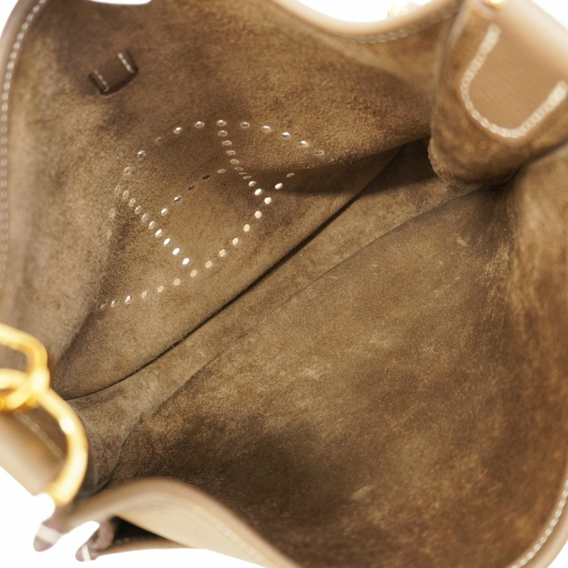 愛馬仕 (Hermes) Evelyn 3PM 女士單肩背包，Taurillon Clemence Etoupe 皮革，搭配 B 字印記-3