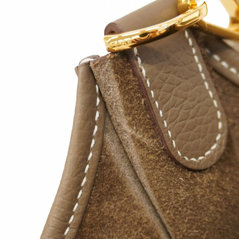 愛馬仕 (Hermes) Evelyn 3PM 女士單肩背包，Taurillon Clemence Etoupe 皮革，搭配 B 字印記-5