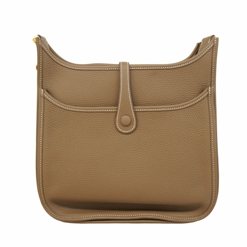 愛馬仕 (Hermes) Evelyn 3PM 女士單肩背包，Taurillon Clemence Etoupe 皮革，搭配 B 字印記-8