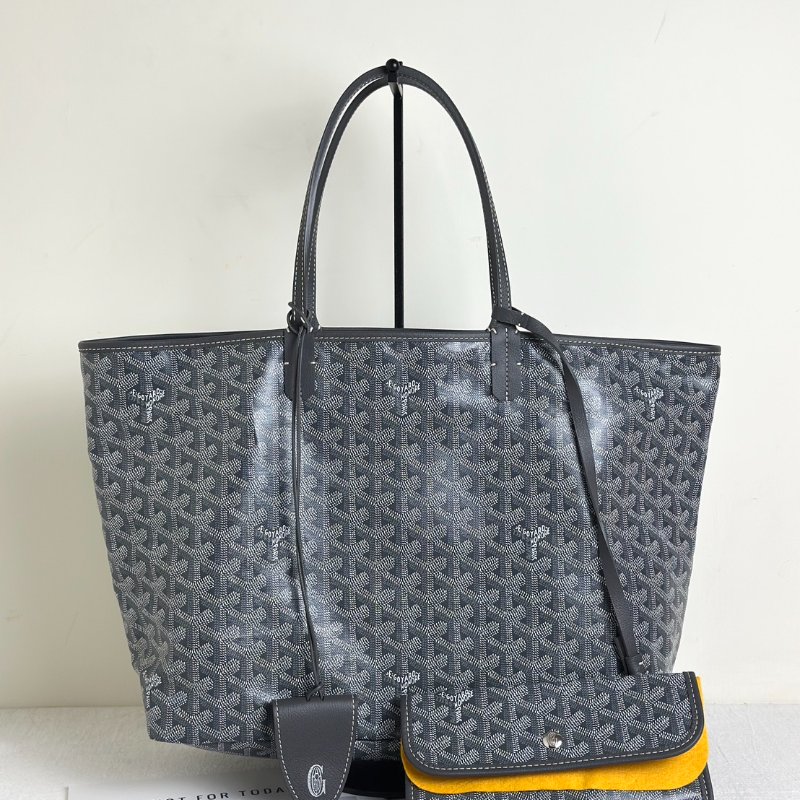 GOYARD 新版亞麻帆布Tote - 小號灰-0