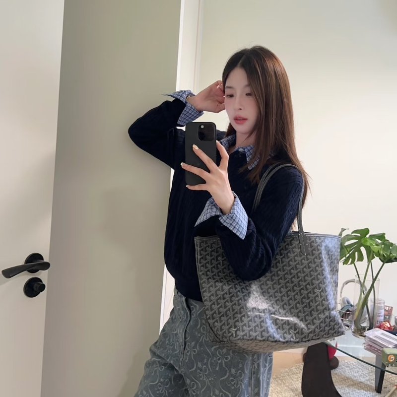 GOYARD 新版亞麻帆布Tote - 小號灰-1