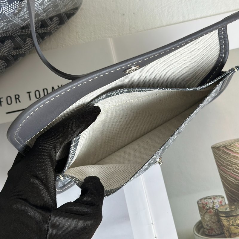 GOYARD 新版亞麻帆布Tote - 小號灰-9