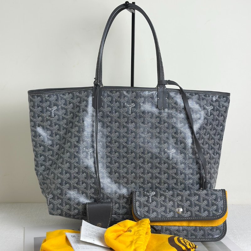GOYARD 新版亞麻帆布Tote - 小號灰-13