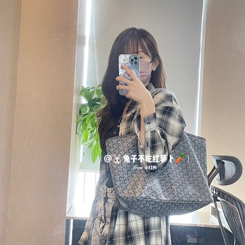 GOYARD 新版亞麻帆布Tote - 小號灰-14