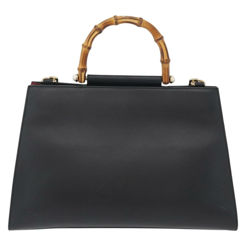 【日本直送】GUCCI Bamboo Sherry Line 手提包 皮革 兩用 黑色 金色 453764 正品 ep13318-1