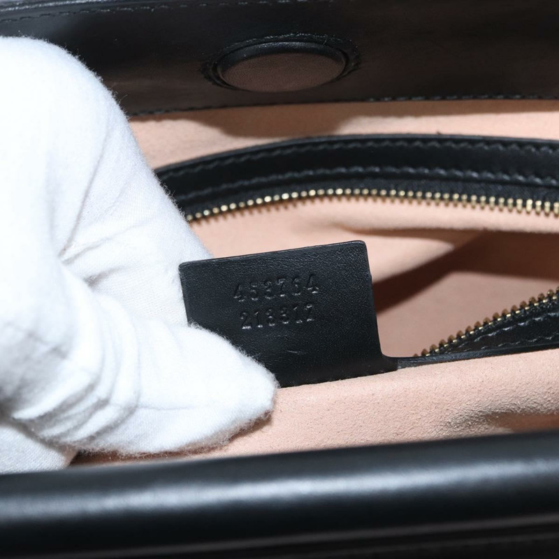 【日本直送】GUCCI Bamboo Sherry Line 手提包 皮革 兩用 黑色 金色 453764 正品 ep13318-11