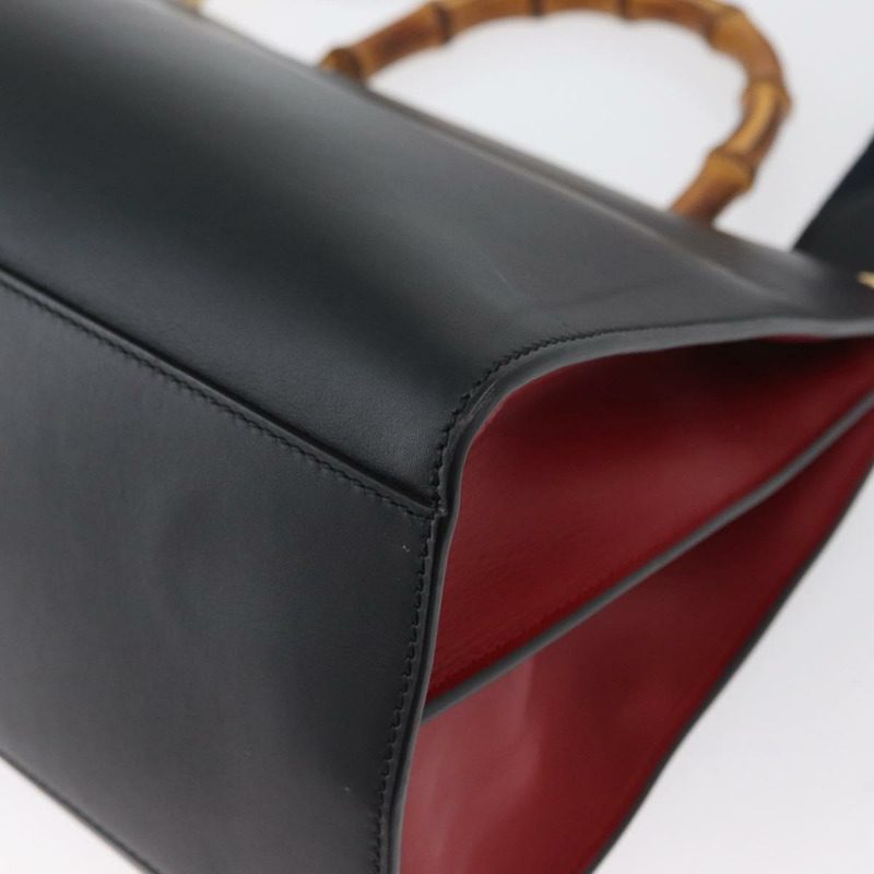 【日本直送】GUCCI Bamboo Sherry Line 手提包 皮革 兩用 黑色 金色 453764 正品 ep13318-17