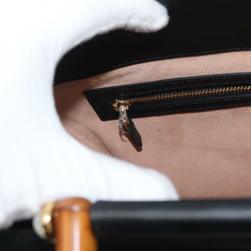 【日本直送】GUCCI Bamboo Sherry Line 手提包 皮革 兩用 黑色 金色 453764 正品 ep13318-24