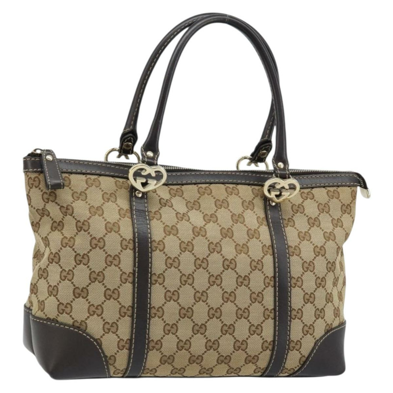 【日本直送】GUCCI GG帆布可愛手提包 米色金色 257069 正品 am10873V-0