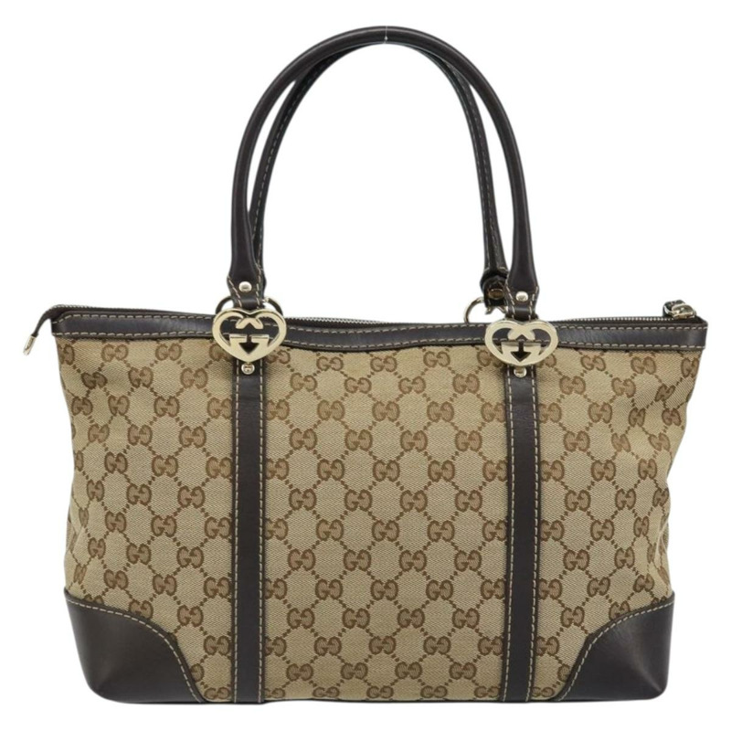 【日本直送】GUCCI GG帆布可愛手提包 米色金色 257069 正品 am10873V-1