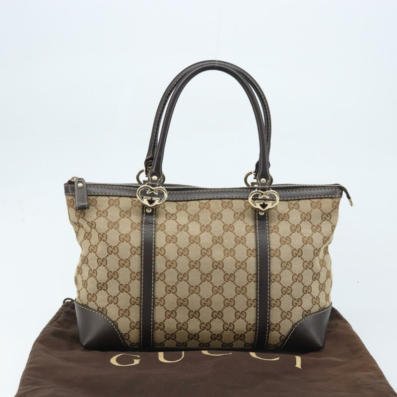 【日本直送】GUCCI GG帆布可愛手提包 米色金色 257069 正品 am10873V-11