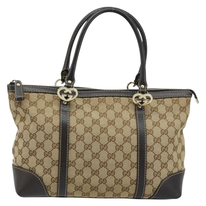 【日本直送】GUCCI GG帆布可愛手提包 米色金色 257069 正品 am10873V-12