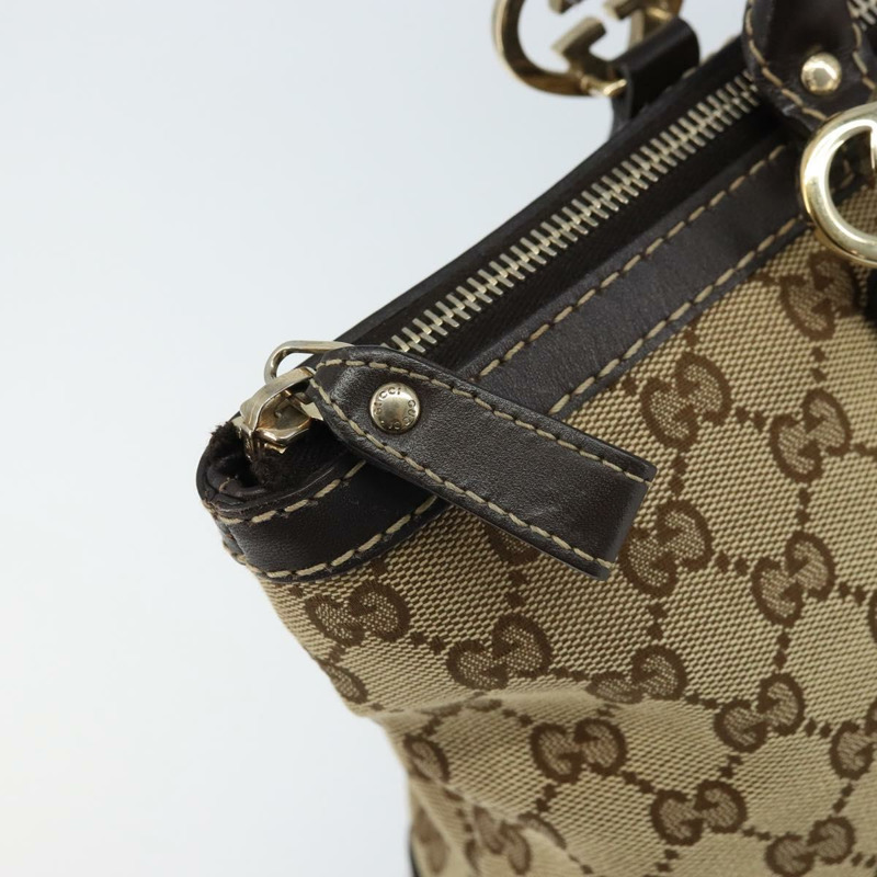 【日本直送】GUCCI GG帆布可愛手提包 米色金色 257069 正品 am10873V-17