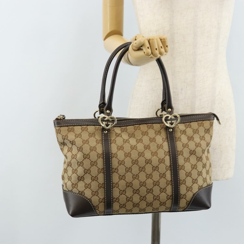 【日本直送】GUCCI GG帆布可愛手提包 米色金色 257069 正品 am10873V-23