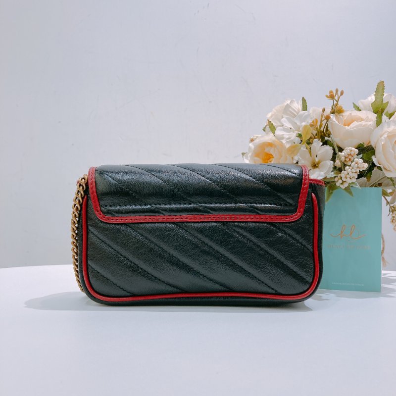 TW4760 Gucci 古馳 迷你經典款 黑色撞紅色 GG Marmont Crossbody Bag Red/Black x GHW-1
