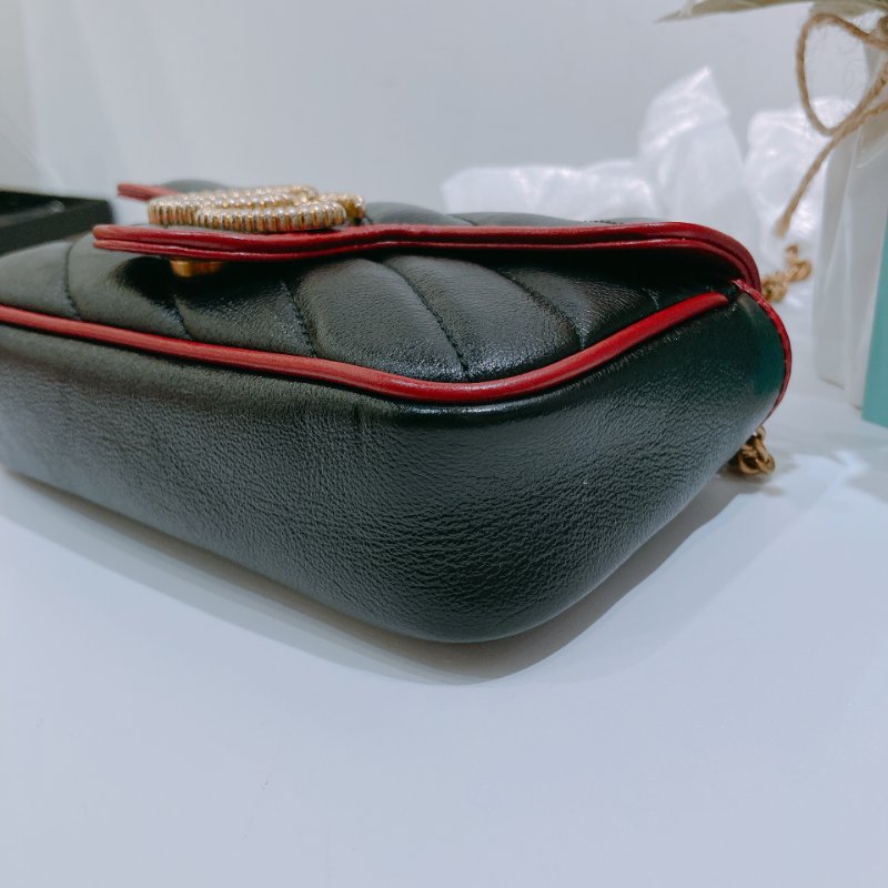TW4760 Gucci 古馳 迷你經典款 黑色撞紅色 GG Marmont Crossbody Bag Red/Black x GHW-6