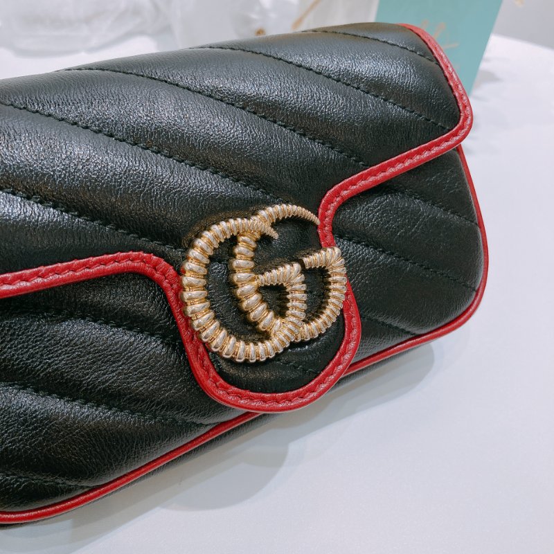 TW4760 Gucci 古馳 迷你經典款 黑色撞紅色 GG Marmont Crossbody Bag Red/Black x GHW-7