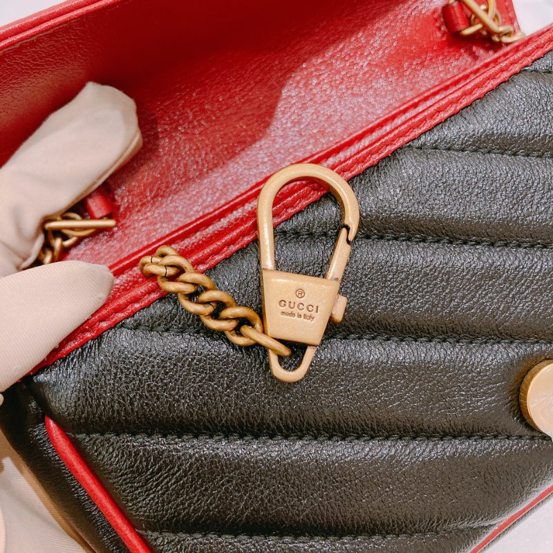 TW4760 Gucci 古馳 迷你經典款 黑色撞紅色 GG Marmont Crossbody Bag Red/Black x GHW-11