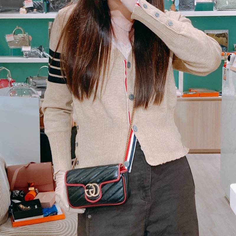 TW4760 Gucci 古馳 迷你經典款 黑色撞紅色 GG Marmont Crossbody Bag Red/Black x GHW-13