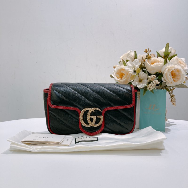 TW4760 Gucci 古馳 迷你經典款 黑色撞紅色 GG Marmont Crossbody Bag Red/Black x GHW-14