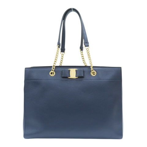 藍色 牛皮 Vara Bow Tote 肩背包【Salvatore Ferragamo 費拉格慕】 21H500