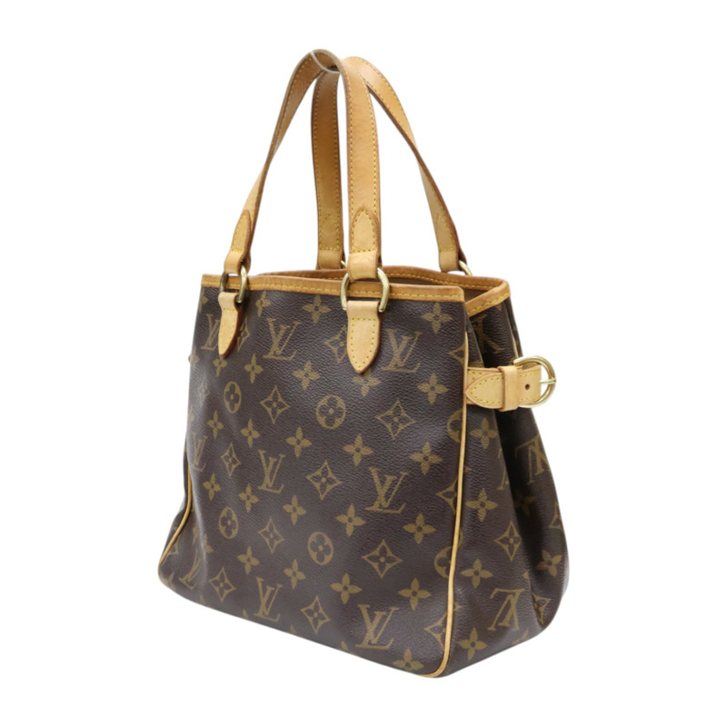 棕色 原花帆布 Batignolles PM 手提包【LOUIS VUITTON LV 路易威登】 M51156-2