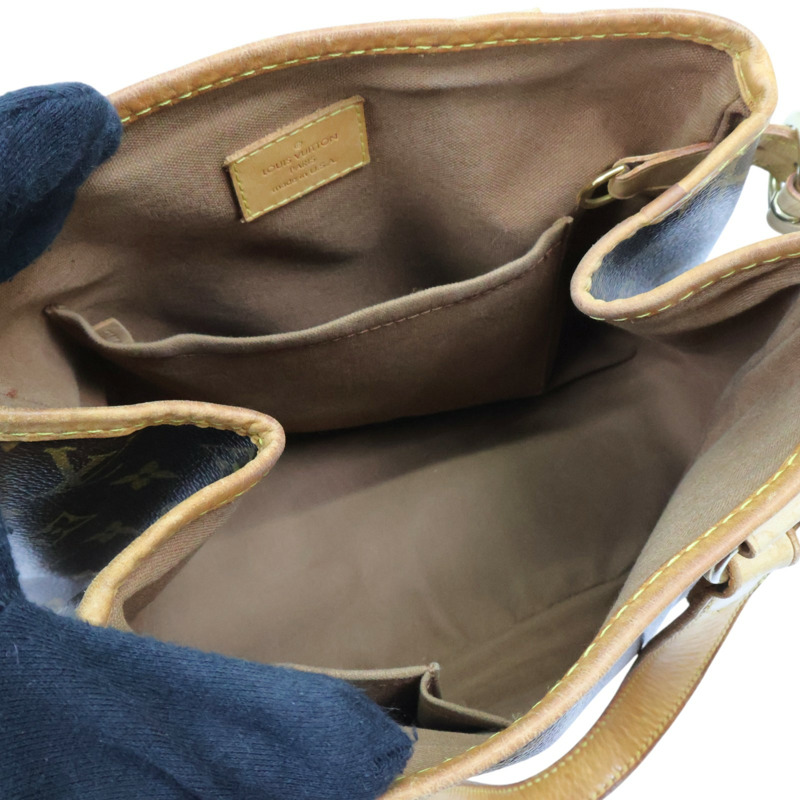 棕色 原花帆布 Batignolles PM 手提包【LOUIS VUITTON LV 路易威登】 M51156-4