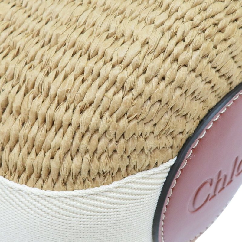 棕色 草編 Woody 小籃子 肩背包【Chloe 克羅伊】 CHC22SS381G55101-8