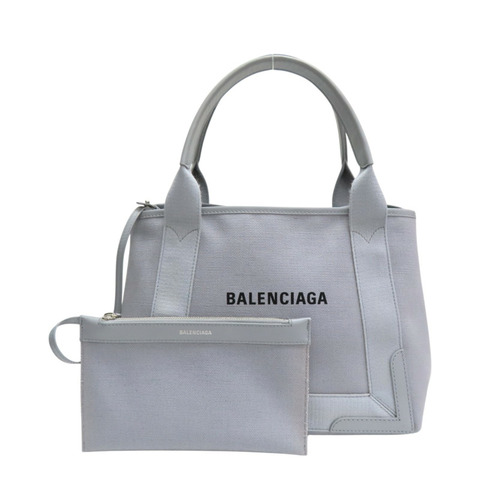 灰色帆布 Navy Cabas S 手提包【Balenciaga 巴黎世家】 339933